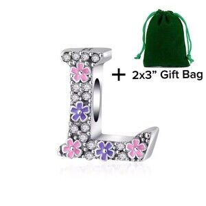 L Letter Charm Bead | 925 Silver | Brand New